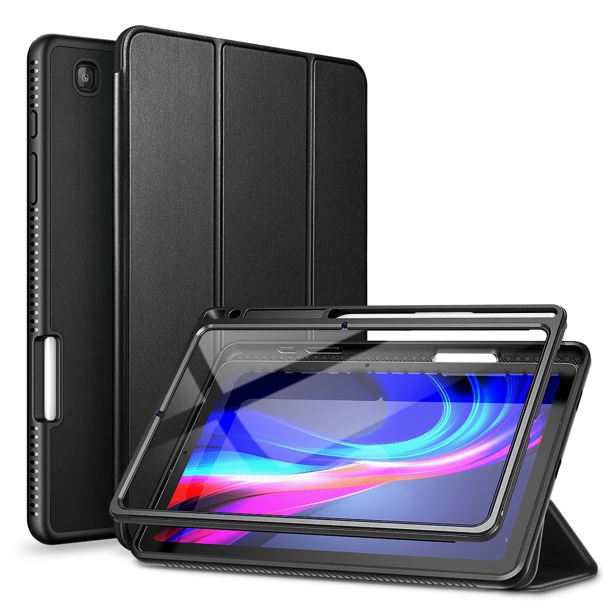 Suritch Leather Case for Samsung Galaxy Tab S6 Lite 10.4 Inch with Built in Screen Protector and S-Pen Holder, Auto Sleep/Wake, Black