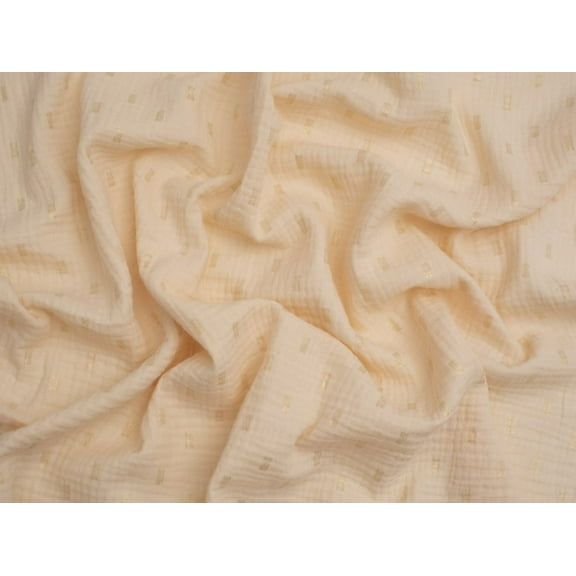 Minerva Foil Cotton Double Gauze Fabric Cream, Beige - per yard
