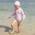 thumbnail image 6 of Shadoumai Girls Long Sleeve Swimsuit With Floral Ruffle Trim Sun Swimwear For Toddler Little Kid And Big Kid, 6 of 6
