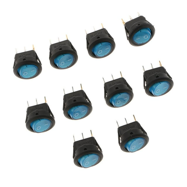 Metal LED Rocker Switch Control 12V 20A Momentary Rocker Blue Button