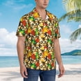 thumbnail image 3 of Fuzoiu Kittens With Maple Leaves Print Hawaiian Shirt for Men, Summer Beach Casual Short Sleeve Button Down Shirts, Men’s Beach Summer Shirts with Pocket,XX-Large, 3 of 7