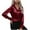 A01_Wine, variant on pbnbp Satin Tops for Women Slim Plain Color Dressy Casual Blouses 2024 Comfy Long Sleeve V Neck T-Shirts