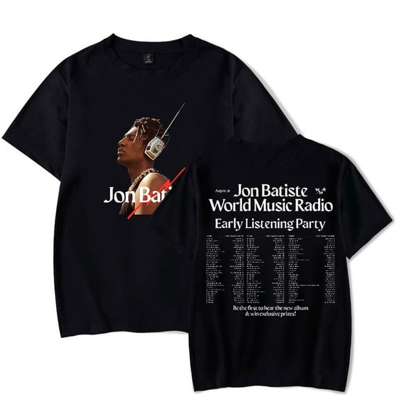Jon Batiste Tour T-shirt Fashion Crewneck Men Women Short Sleeve Hip-hop Top Tee