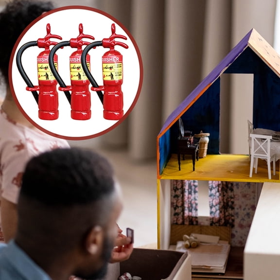 SEWCHICS 4-Pack Mini Red Fire Extinguishers Small Iron Portable Safety Equipment