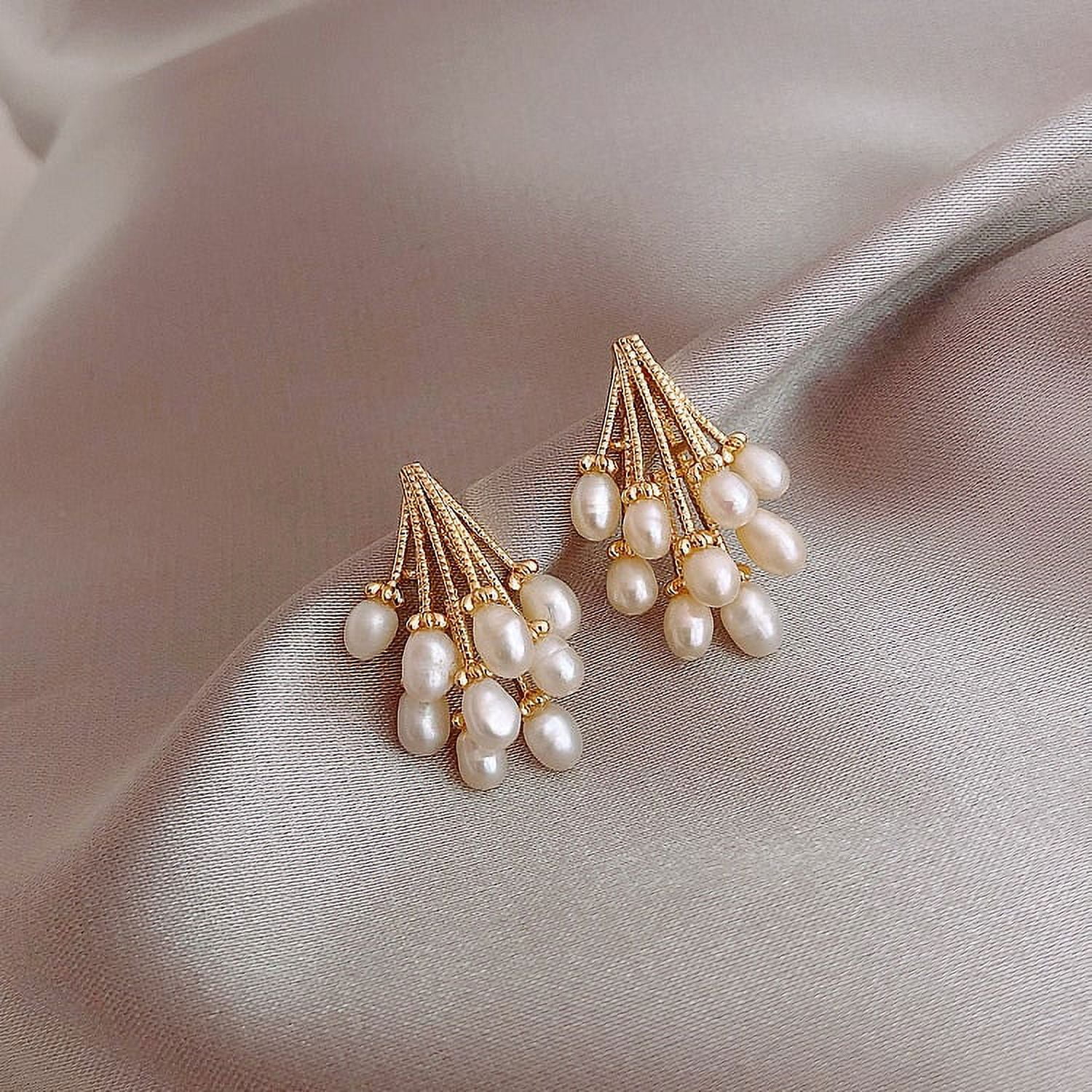 Vintage Italian Gold Earrings with Pearl Drops — Isadoras Antique Jewelry