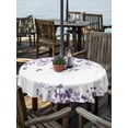 thumbnail image 2 of Outdoor Tablecloth with Umbrella Hole for Patio/Picnic/Party/Camping, Purple Leaves Waterproof Table Cloth Round Cover Washable, Summer Botanical (Dia 54"), 2 of 8