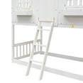 thumbnail image 5 of Noble House Twin Over Twin House Bunk Bed, Pine Wood Frame with Safety Guardrails and Ladder, White, 5 of 16