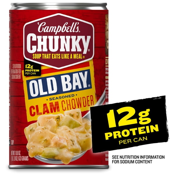Campbell's Chunky Soup, OLD BAY Seasoned Clam Chowder, 18.8 oz Can