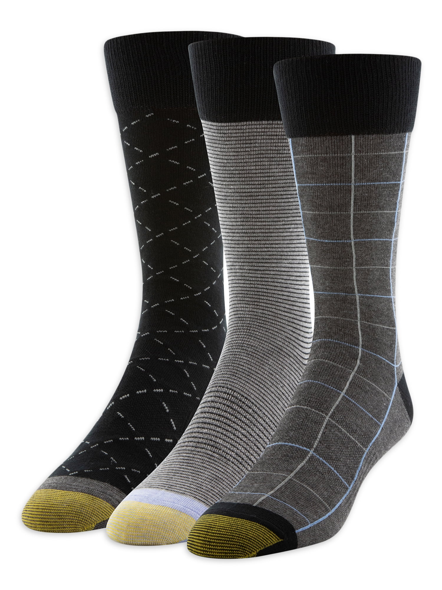 Men's Gold Toe Dress Windowpane Crew Socks