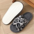thumbnail image 4 of EKVAHL Women's Fuzzy Open-Toe House Slippers with Memory Foam - Leopard Print Cheetah Plush Cozy Cute Slipper Indoor/Outdoor Soft Slip On Slides Gifts for Women Mom Her Ladies, 4 of 6
