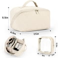 thumbnail image 5 of Gynky Large Travel Makeup Bag for Women - Waterproof Cosmetic Bag, Flat Open Toiletry Bag with Ample Space for Skincare, Brushes & Travel Essentials, Portable Design（White）, 5 of 7