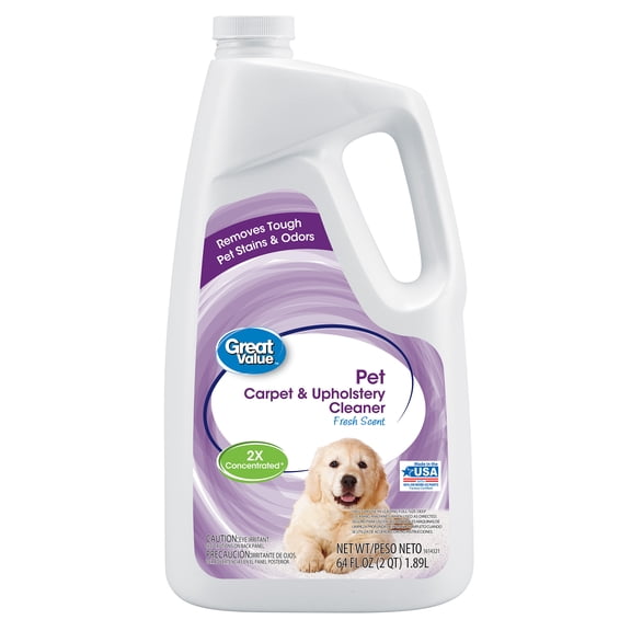 Great Value Carpet Stain Remover for Pets, Fresh Scent, 64 fl oz