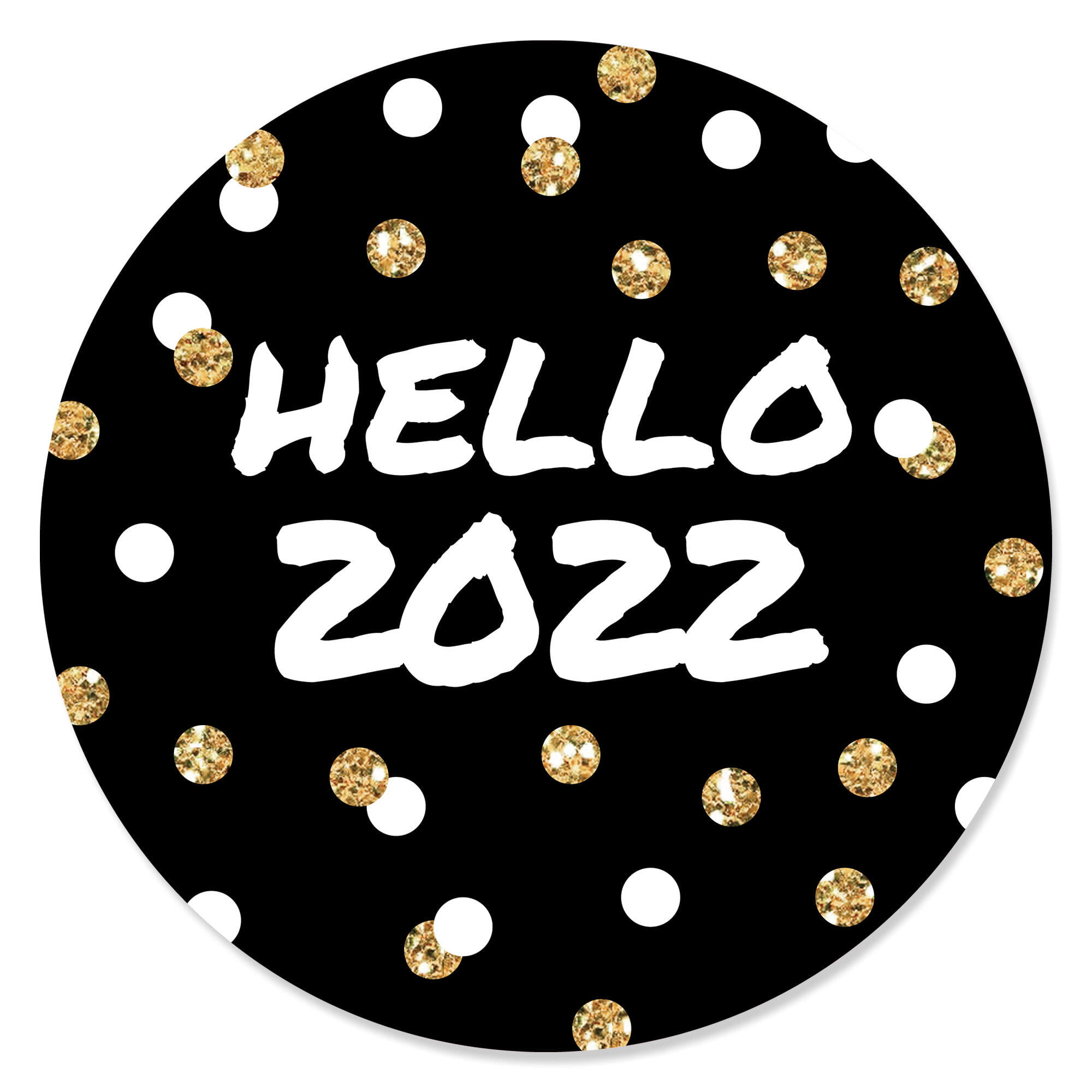 Rose Gold Happy New Year 1 sheet of 108 Labels Fit Chocolate Candy 2022 New Year's Eve Party Round Candy Sticker Favors