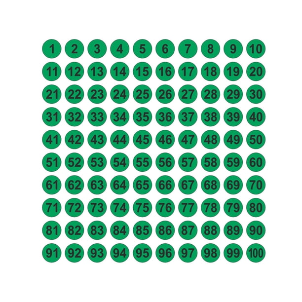 Billuyoard Paquete de 100 pegatinas de números consecutivos a largo plazo Clasificación Almacenamiento de inventario Suministros de organización Decoración del hogar negro sobre verde tipo 5 Billuyoard HA059300-10B