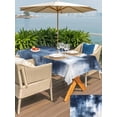 thumbnail image 5 of Outdoor Tablecloth with Umbrella Hole for Patio/Picnic/Party/Camping, Ombre Dark Blue Waterproof Table Cloth Rectangle Table Cover Washable, Modern Simple Painting Art (60"x 102"), 5 of 9