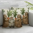 thumbnail image 3 of Easter Bunny Carrot Throw Pillow Cover,  Basket Rabbit Cushion Case Decoration for Sofa Couch, 3 of 5
