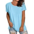 thumbnail image 2 of Womens T Shirts Short Sleeve Crewneck Loose Summer Spring Tops Short Sleeve Oversized T Shirts Fashion Basic Casual Tee Clothes 2025 Trendy, 2 of 4