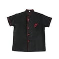 thumbnail image 2 of Unisex Short Sleeve Basical Chef Catering Shirt for Bakery Food Service Restaurant Size XXL (Black), 2 of 7