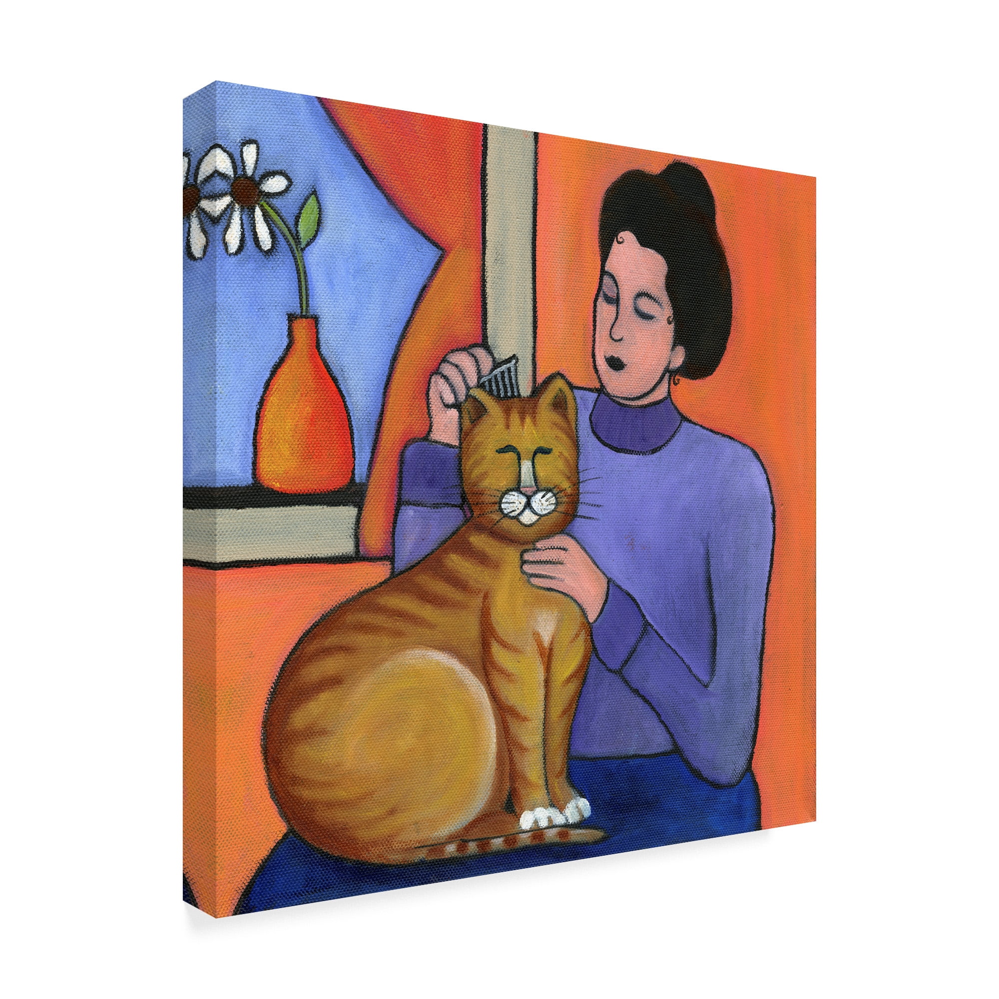 Trademark Fine Art 'Pretty Kitty Blue' Canvas Art by Cheryl Bartley
