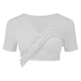 thumbnail image 7 of Comdrip V Neck Tops for Women Women's Half Sleeve V Neck T Shirts V Neck Basic T Shirts Workout Yoga Tops Casual Fitted Going Out Tops Shirts with Built in Bras for Women White 2XL, 7 of 7