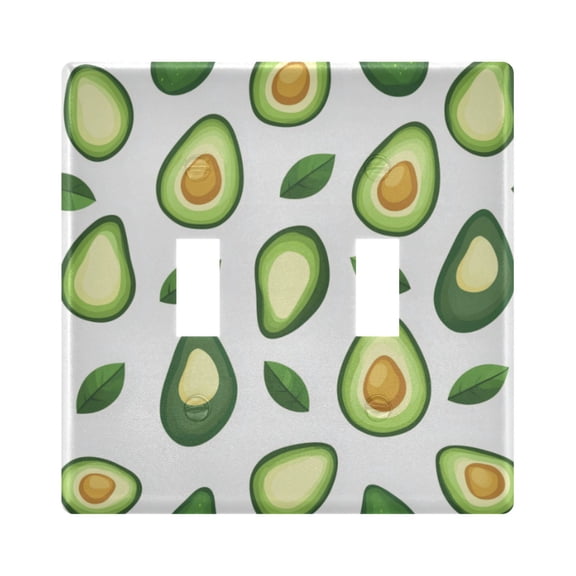 Yayeee Toggle Light Switch Wall Plate 2-Gang 4.56"x4.48" Decorative Outlet Cover, Avocado