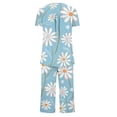 thumbnail image 3 of Jamicy Pyjama à Manches Longues pour Femmes Ensemble de Pyjama Capri à Boutons à Col Rond Imprimé Décontracté et Ample pour Femmes Pyjama d'Halloween, 3 of 4