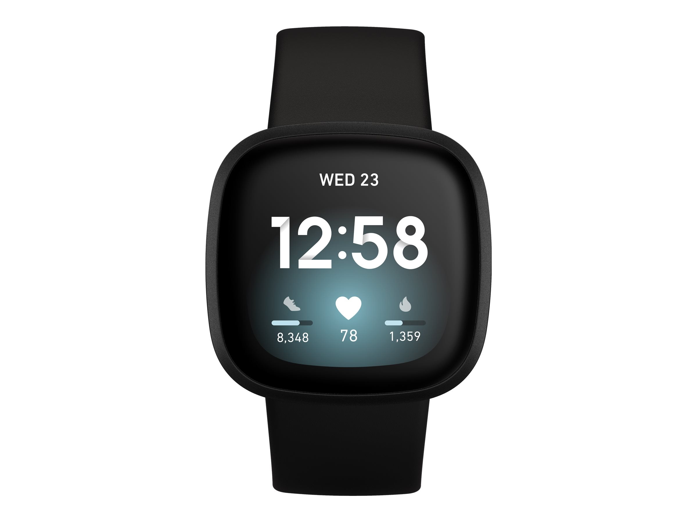 Versa aluminum - smart watch with band - silicone - black - band size: S/L - Wi-Fi, NFC, Bluetooth - Walmart.com