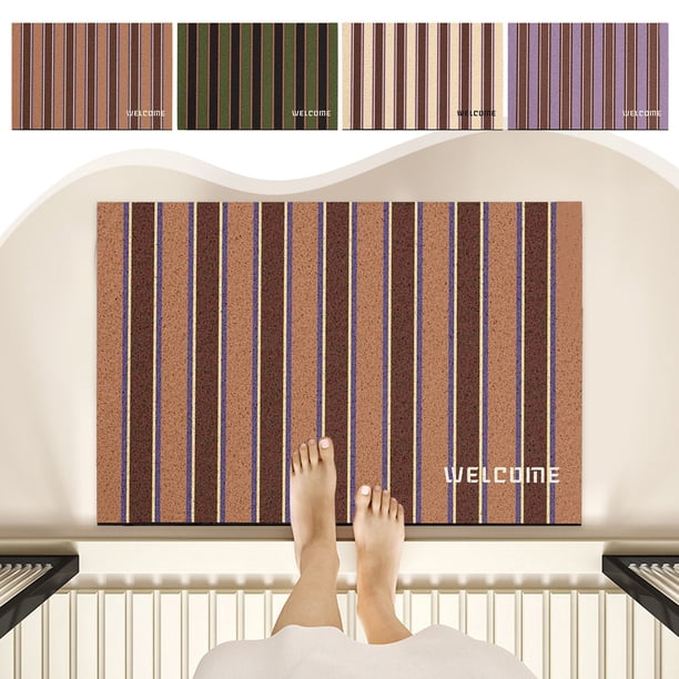 Xihbxyly Alfombrilla de Baño Superabsorbente y de Secado Rápido, Antideslizante, Moderna, Fácil de Limpiar, 40 X 60 Cm, Color Café, Verde y Beige.