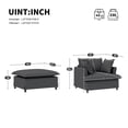 thumbnail image 2 of Modern Oversized Chenille Armchair With Movable Ottoman For Living Room, Bedroom, 2 Colors, 2 of 7