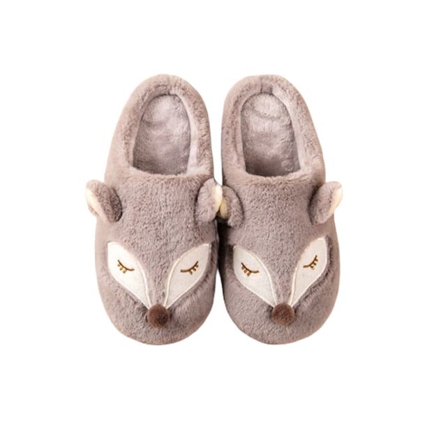 Minnieouse Zapatillas de felpa Otoño Invierno suela gruesa cálido lindo dibujos animados encantador casa dormitorio pareja zapatos para mujer hombre Accesorios de calzado Gris oscuro Minnieouse AP013043-05