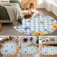 thumbnail image 5 of Round Rug 5Ft Washable Non-Slip, Sunflowers Circle Area Rugs for Living Room Bedroom, Spring Watercolor Flowers Butterflies Hydrangea Blue Indoor Floor Mats Carpet Runner for Home Decor Aesthetic, 5 of 8