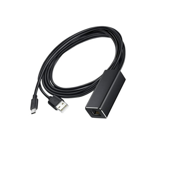 PAMINGONO Black TV Ethernet Adapter for Stable Network Connection with Micro USB Plug and /100Mbps