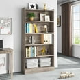 thumbnail image 4 of Tribesigns 72-inch 6-Tier Modern Bookcase, Gray Library Bookshelf with Spacious Storage Shelves, Stylish Display Wood Shelving Unit for Bedroom, Living Room or Office, 4 of 7