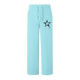 thumbnail image 5 of ClodeEU Women's Star Print Sweatpants,Elastic Waist With Drawstring , Baggy Wide Leg Sweatpants with Pockets Light Blue,Womens Plus S, 5 of 5