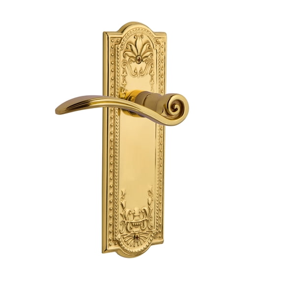 Nostalgic Warehouse Measwn_Psg_238_Nk Swan Passage Door Lever Set - Brass