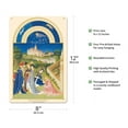 thumbnail image 2 of April: The Château de Dourdan - Book of Hours (Très Riches Heures) - Vintage Illuminated Manuscript by Limbourg Brothers c.1400s - 8 x 12 inch Vintage Metal Tin Sign, 2 of 4