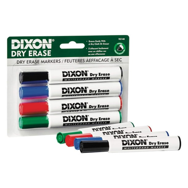 Ticonderoga Dry Erase Markers - Broad, Fine Marker Point - Chisel Marker Point Style - Assorted - 4 / Pack Ticonderoga Dry Erase Markers - Broad, Fine Marker Point - Chisel Marker Point Style - Assorted - 4 / Pack