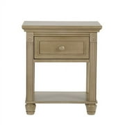 Baby Cache Montana Traditional Wood Nightstand in Driftwood Finish