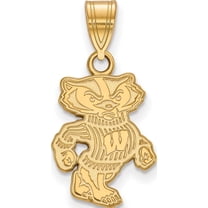 10K Yellow Gold 10Ky Logoart University Of Wisconsin Medium Pendant (24 X 13) Made In United States 1y045uwi