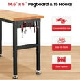 thumbnail image 3 of Workbench for Garage,ENJOYWOOD Heavy Duty 48 inch Wood Work Bench with Power Outlets,Rubber Wood Tabletop 2000 LBS Load Bearing Workstation Garage Desk Table Worktable, 3 of 10