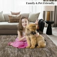 thumbnail image 5 of Rug 3x5 Washable Rug Small Entryway Carpet Rubber Backing Stain Resistant Dining Throw Mat Modern Solid Color Area Rug Bedside Brown, 5 of 9