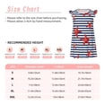 thumbnail image 3 of Fotbe Starfish Navy Blue Stripe Vestido de Dormir para Niñas de 3 a 10 Años, Mangas Cortas, Estilo Princesa, Pijama Camisón con Mangas Voladas-Large, 3 of 6