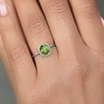 thumbnail image 5 of Gem Stone King 10K White Gold Green Peridot and Diamond Halo Engagement Ring for Women (1.33 Cttw, Gemstone Birthstone), 5 of 6