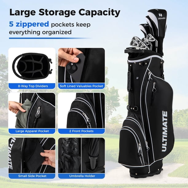 Costway Men's Complete Golf Clubs Package Set 10 Pieces Includes
