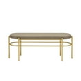 thumbnail image 3 of Walker Edison Glam Cushioned Bench, Taupe / Gold, 3 of 10