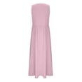 thumbnail image 5 of Liquidation d'Été 2025! Robe Grande Taille pour Femmes, Robe d'Été en Coton et Col Rond Sans Manches Longue, 5 of 5