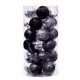 thumbnail image 1 of 24 bolas navideñas de 6 cm, ideales para colgar en el árbol de Navidad, irrompibles, para fiestas navideñas en interiores y hogares, color negro., 1 of 5