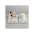 thumbnail image 2 of House Decor Trays for Bed or Coffee Table - Modern Rectangular Glass Trays Perfect for Centerpiece Decorations - Sparkly Home Accents for Trinket, Jewelry, or Vanity - Set of 2, 16", 12" Silver, 2 of 12