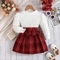 thumbnail image 2 of Staki Girl Dresses Casual Sleeveless Dress and Cardigan Set 2 Piece Kids Girls Christmas Santa Dress Outfit Christmas Dresses for Girls(Red,2-3 Years), 2 of 7
