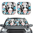 thumbnail image 2 of Naloa Panda Cute Pink Hearts Print 2-Piece Windshield Sunshade,Foldable Car Front Window Sun Shades,for Most Sedans SUV Truck-Medium, 2 of 6